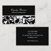 白黒ローズダマスクの名刺 名刺 (正面/裏面)