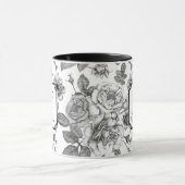 白黒ローズパターンマグ マグカップ (中央)