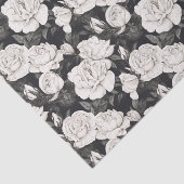 白黒ローズパターン 薄葉紙 (詳細)