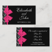 白黒ローズピンクボウ エンクロージャーカード (正面/裏面)