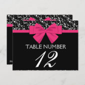 白黒ローズピンクボウ ポストカード (正面/裏面)