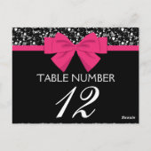 白黒ローズピンクボウ ポストカード (裏面)