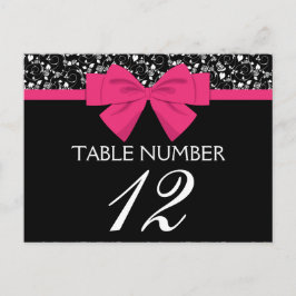 白黒ローズピンクボウ ポストカード