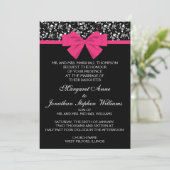 白黒ローズピンクボウ 招待状 (スタンド正面)