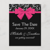 白黒ローズピンクボウ 案内ポストカード (正面)