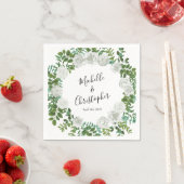 白黒ローズフローラ結婚ズ スタンダードカクテルナプキン (インサイチュ)