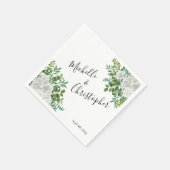 白黒ローズフローラ結婚ズ スタンダードカクテルナプキン (角)