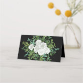 白黒ローズフローラ結婚ズ プレイスカード (裏面)