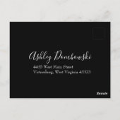 白黒ローズフローラ結婚ズ ポストカード (裏面)