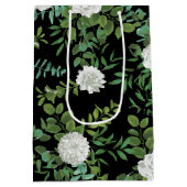 白黒ローズフローラ結婚ズ ミディアムペーパーバッグ (裏面)