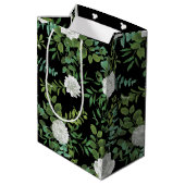 白黒ローズフローラ結婚ズ ミディアムペーパーバッグ (裏面アングル)