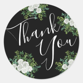 白黒ローズフローラ結婚ズ ラウンドシール