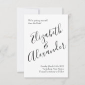 白黒ローズフローラ結婚ズ 招待状 (正面)