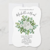 白黒ローズフローラ結婚ズ 招待状 (正面)