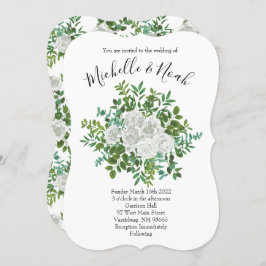 白黒ローズフローラ結婚ズ 招待状