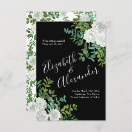 白黒ローズフローラ結婚ズ 招待状