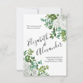 白黒ローズフローラ結婚ズ 招待状 (正面)