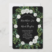 白黒ローズフローラ結婚ズ 招待状 (正面)