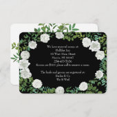 白黒ローズフローラ結婚ズ 招待状 (正面/裏面)