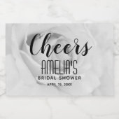 白黒ローズブライダルシャワーミニ スパークリングワインラベル (シングルラベル)