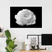 白黒ローズポスター ポスター (ホームオフィス)