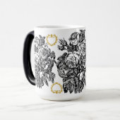 白黒ローズラブマグ モーフィングマグカップ (正面左)
