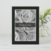 白黒ローズ結婚式招待状 招待状 (スタンド正面)