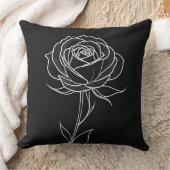 白黒ローズ クッション (ブランケット)