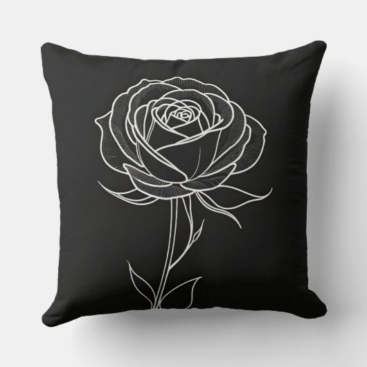 白黒ローズ クッション (裏面)