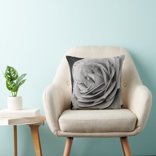 白黒ローズ クッション (椅子)