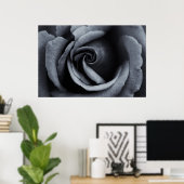 白黒ローズ ポスター (ホームオフィス)