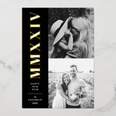 白黒ローマン数字2枚写真 箔シーズンカード