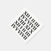 白黒ローマ数字パーティー スタンダードカクテルナプキン (角)