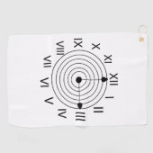 白黒ローマ数字時計 ゴルフタオル (横)