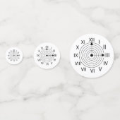 白黒ローマ時計のパーティー コンフェッティ (裏面)