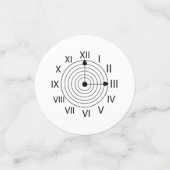 白黒ローマ時計のパーティー コンフェッティ (スモール正面)