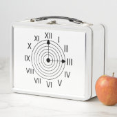 白黒ローマ時計デザイン メタルランチボックス (インサイチュ)