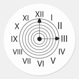 白黒ローマ時計デザイン ラウンドシール