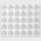 白黒ローマ時計デザイン ラッピングペーパー (フラット)