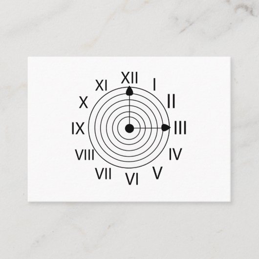白黒ローマ時計デザイン 名刺 (正面)