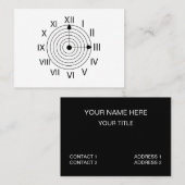 白黒ローマ時計デザイン 名刺 (正面/裏面)