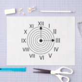 白黒ローマ時計 薄葉紙 (クラフト)