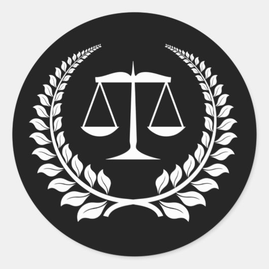 白黒ローレル法科卒業 ラウンドシール (正面)