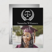 白黒ローレル法科卒業 案内ポストカード (正面/裏面)