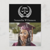 白黒ローレル法科卒業 案内ポストカード (正面)