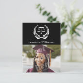 白黒ローレル法科卒業 案内ポストカード (スタンド正面)