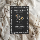 白黒ワイお洒落ンブライダルシャワー 招待状