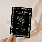 白黒ワイお洒落ンブライダルシャワー 招待状