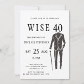 白黒ワイズ40人誕生日パーティー 招待状 (正面)
