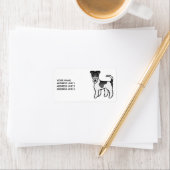 白黒ワイヤーキツネテリアキュートドッグ&文字 ラベル (インサイチュ)